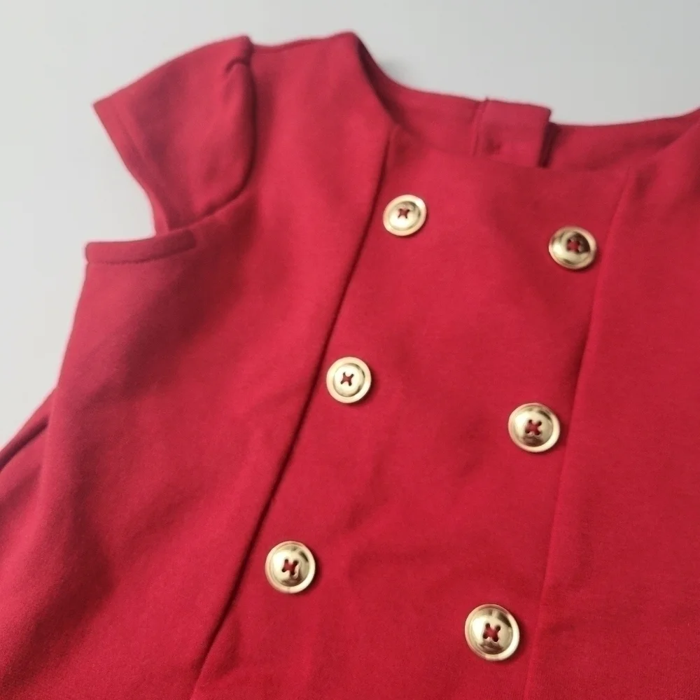 Gymboree Red Bow Button Detail Holiday Dress